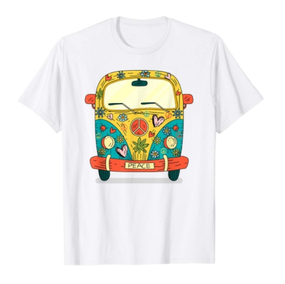 Miss Look Tops - EUC Peace & Love VW Bus Graphics T-shirt XL